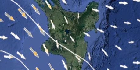 Today's wind map shows building north to north west winds which should keep the ash around less populated parts of NZ.