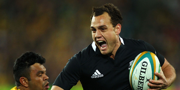 Israel Dagg of the All Blacks runs the ball during The Rugby Championship Bledisloe Cup match between Australia and New Zealand. Photo / Getty Images.