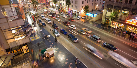 The Hollywood Walk Of Fame, where glamour and tackiness co-exist and newcomers find it's hard to tell one from the other. Photo / David Iliff