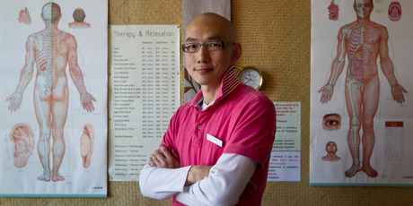 Wayne Zheng, owner of Wayne Massage, says the $5 massages being offered at his outlets are aimed at introducing the Asian massage culture to Kiwis. Photo / Richard Robinson
