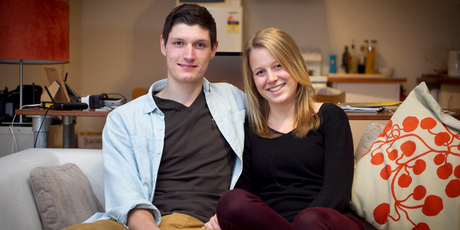 Ben Garfitt and Sophie Hamlett are happy with their home. Photo / Natalie Slade