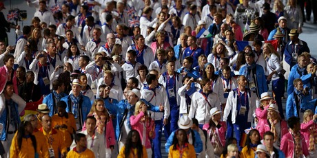 Athletes from around the world march in the Olympic Stadium during the closing ceremony. Photo / AP
