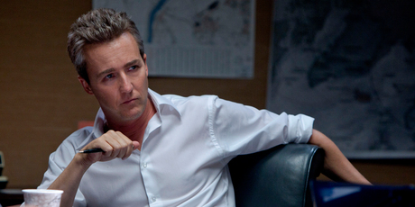 Edward Norton brings his trademark seriousness to his latest role as the villain in The Bourne Legacy.
