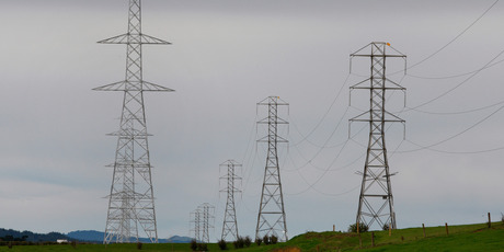 Transpower pylons at Mangatawhiri. Photo / Brett Phibbs