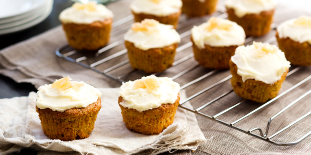 Pumpkin ginger almond cakes. Photo / Babiche Martens