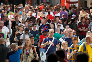 Crowds of spectators the London 2012 Olympic Games. Photo / Mark Mitchell