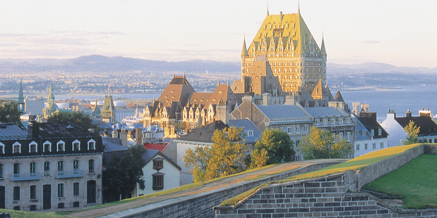 The Chateau Frontenac dominates the skyline of the historic walled city of Quebec. Photo / Quebec Tourism