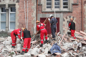 Christchurch Girls High School after an earthquake. Photo / Daily Post