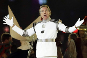 Eric Idle performs at the Closing Ceremony of the Olympics in London. Photo / AP