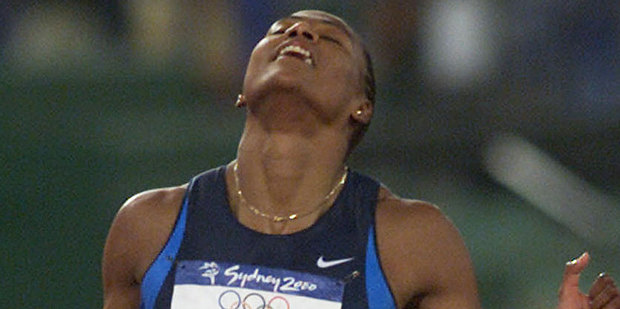 Marion Jones competes at the Sydney Olympics in 2000. Photo / Brett Phibbs