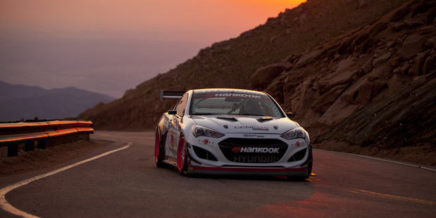 Rhys Millen in his winning Hyundai Genesis at Pikes Peak, Colorado. Photo / Supplied