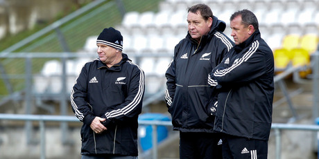 All Black coaches Steve Hansen (centre), Aussie McLean (left) and Ian Foster. Photo / Getty Images