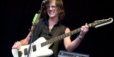 Kings of Leon bass player Jared Followill performs at the Big Day Out in 2006. Photo / Richard Robinson