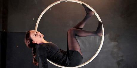 Aroha Wikohika transforms the aerial hoop into a thing of beauty. Photo / Michael Craig