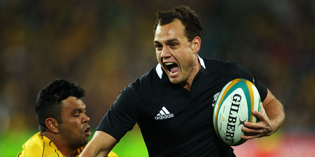 Israel Dagg has the measure of his opposite, Wallaby fullback Kurtley Beale, in Sydney. Dagg said Beale would be out to make amends in Auckland next weekend. Photo / Getty Images