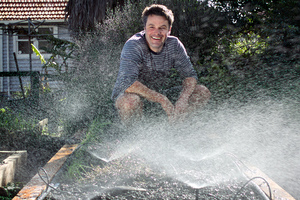 Sprinklers are versatile for a growing vegetable patch. Photo / Natalie Slade