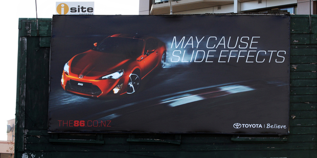 Road action groups say this billboard is dangerous. Photo / Doug Sherring