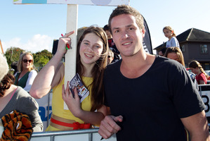 Mikayla Lowry met her idol Ben Crawford. Photo / Doug Sherring