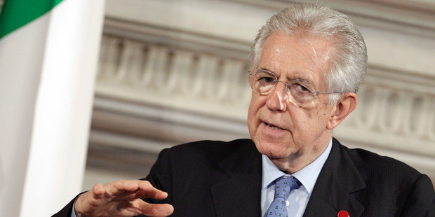 Italian Premier Mario Monti spoke to an audience of young people in Rimini on the Adriatic coast on Sunday. Photo / AP