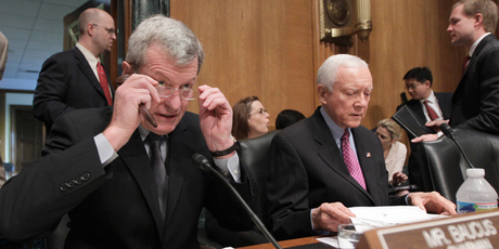 Max Baucus (left) is chairman of the US Senate finance committee. Photo / AP