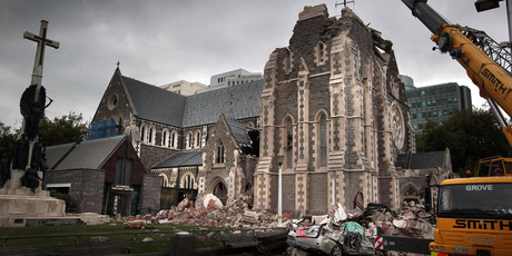 With traditional sources of comfort like Christchurch Cathedral left damaged in the quakes, people turned to social media for support, says an expert. Photo / Doug Sherring
