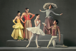 Lucy Green, centre, of The Secret Lives of Dancers fame, plays Cinderella in the RNZB's production. Photo / Ross Brown