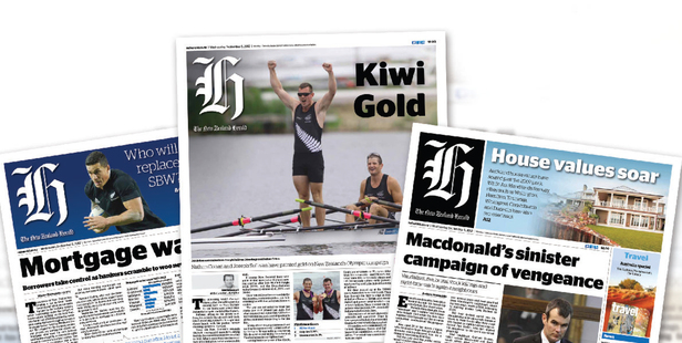 How the new format newspaper will look. Photo / Herald Graphic