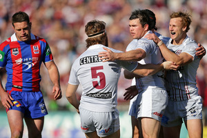 Manly dismantled Newcastle 42-20 yesterday. Photo / Getty Images