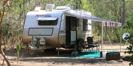 A Grey Nomad in the wild. Note the satellite dish on the right. Photo / Colin Espiner