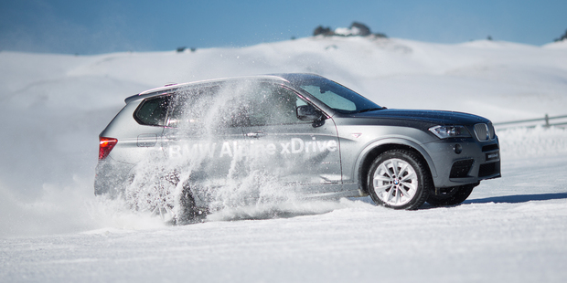 BMW's xDrive Experience was a fitting farewell to winter, and a whole lot of powdery sideways fun. Photo / Supplied