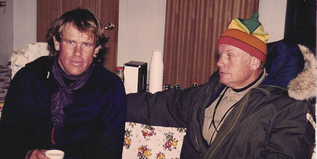 Peter Hillary and Neil Armstrong in Canada in 1985. Photo / Peter Hillary Collection