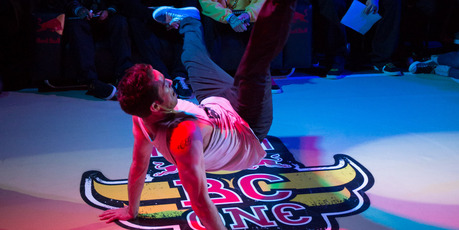 Grub D (aka David McCavitt) at a Wellington breakdance competition this year. Photo / Supplied Grub D (aka David McCavitt) at a Wellington breakdance competition this year. Photo / Supplied