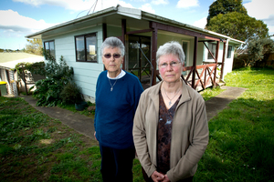 Sisters of Mercy Wiri Anne Hurley (left) and Margaret Martin found empty and damaged homes. Photo / Dean Purcell