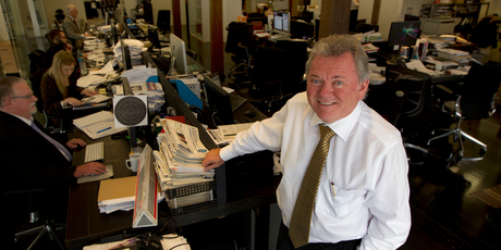Publisher Barry Colman at the helm of the NBR. Photo / Brett Phibbs
