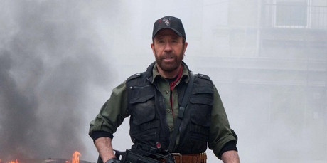 Chuck Norris in a scene from Expendables 2. Photo / Supplied