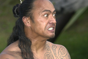 A powhiri at the Rotorua Maori Cultural centre. Photo / Tracey Scott