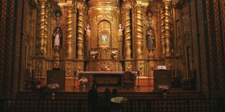 The 400-year-old La Compania de Jesus glitters with gold. Photo / Jim Eagles