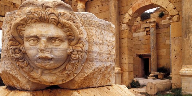 Roman ruins at Leptis Magna along the northern Mediterranean coast are only an hour from Tripoli. Photo / Arkno Tours