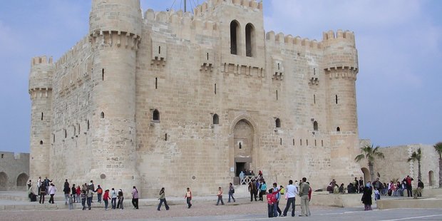 Fort Qaitbey, built around 1480, is on the site of - and made with some of the rubble of - the Pharos lighthouse, which was one of the Seven Wonders of the Ancient World. Photo / Peter Calder