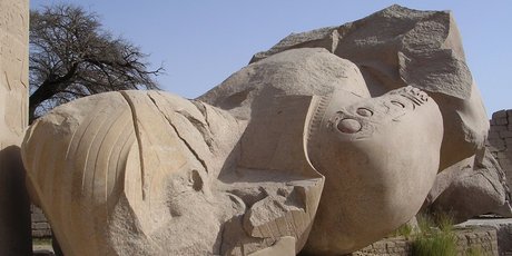 The Oxymandia Colossus, the fallen statue of Ramses II at the Ramesseum. Photo / Peter Calder