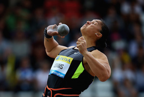 Valerie Adams in action during the Womens Shot Putt during the Aviva Birmingham Grand Prix Samsung Diamond League 2012. Photo / Getty