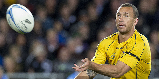 Quade Cooper during Australia's loss to the All Blacks on Saturday night. Photo / Sarah Ivey