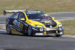 Jonathan Webb set a sizzling qualifying time for Sunday's Taupo 400 V8 SuperTourers endurance round. Photo / Supplied
