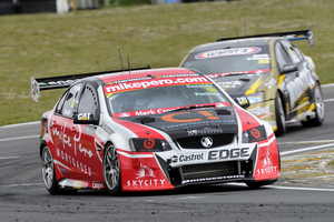 Nick Cassidy and Jack Perkins fought back from a holed exhaust in the second race of the V8 SuperTourers. Photo / Geoff Ridder