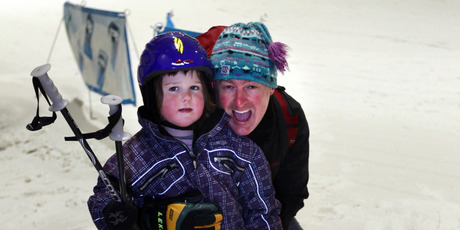 Charlotte Currie with dad Mike. Photo / Doug Sherring