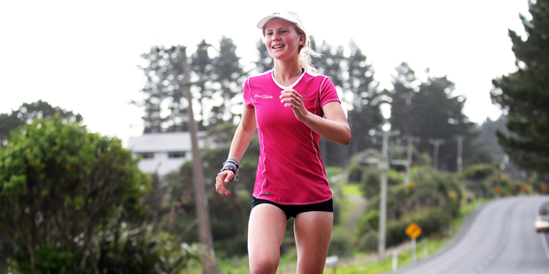 Taylor is running the length of New Zealand to raise money for charity. Photo / Doug Sherring