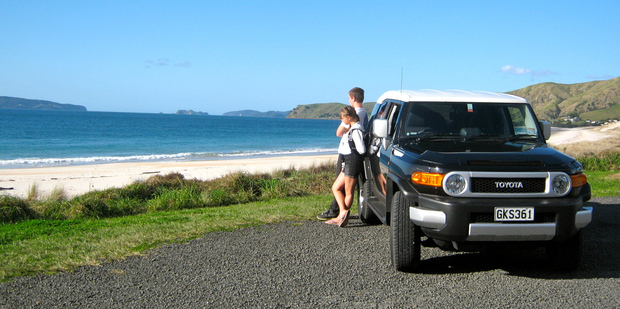 The new Toyota FJ Cruiser enables you to travel on gravel roads to spots like Otama Beach, north of Whitianga. Photo / Estelle Sarney