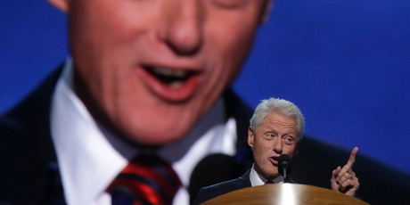 Bill Clinton knew how to play the crowd. Photo / AP