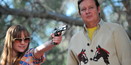 Tara Lynne Barr, left, and Joel Murray are shown in a scene from 'God Bless America'. Photo / Supplied