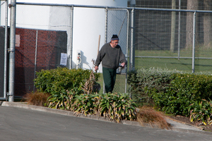 Stewart Murray Wilson, also known as the Beast of Blenheim, heads out of the self-care units at Whanganui Prison to do some gardening. Photo / Herald on Sunday